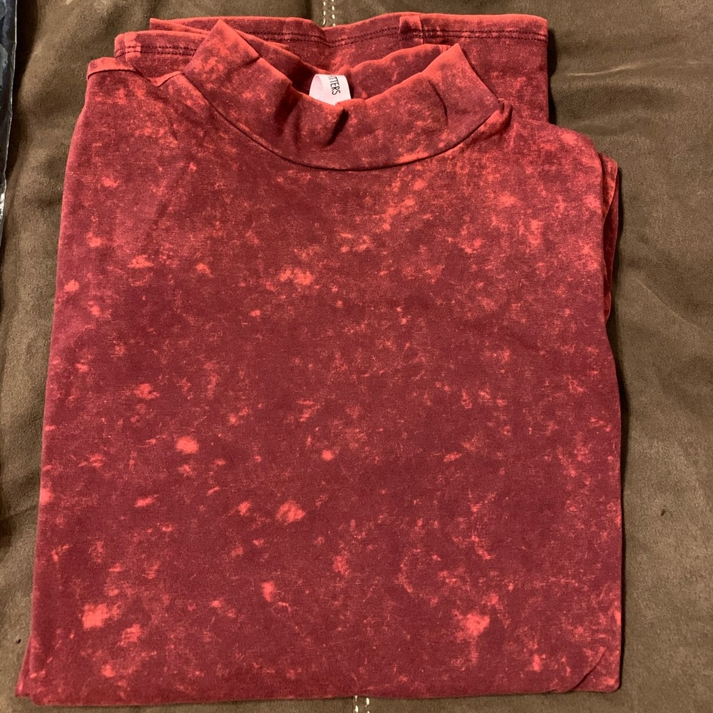 Mineral wash mock turtleneck